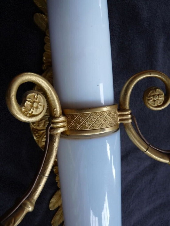 Image 1 of 2 gilt bronze empire wall sconces porcelain restoration