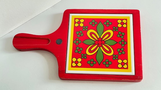 Vintage rode onderzetter – Keukenaccessoires, Ceramic, Wood (photo 4 of 30)