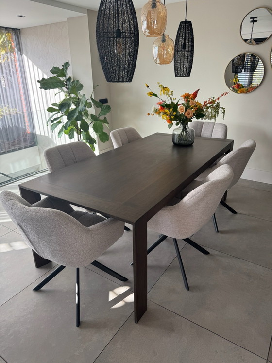 Mesa de comedor extensible de nogal – Mesas de comedor, Metal, Madera (photo 6 of 8)