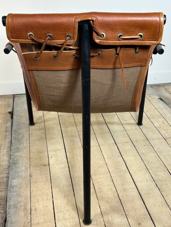 Image 1 of Vintage Danish hanging chair from the 1970s in leather