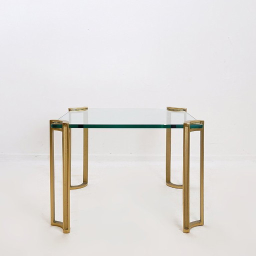 Table basse carrée Peter Ghyczy - Années 1970 - Style Hollywood Regency