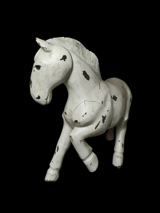 Image 1 of Cavallo in legno intagliato – Arte popolare – Francia/Svizzera, circa 1880