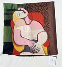 Cuscino Gobelin, testa di donna, autentica stampa Picasso tessuta