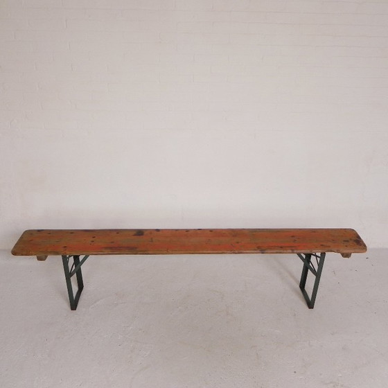 Image 1 of Klappbank, Klappbank für die Terrasse, 215 cm lang, 1960er Jahre