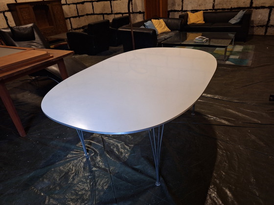 Image 1 of Fritz Hansen Superellips table white laminate with tension legs