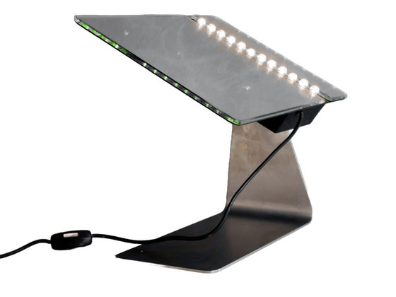 Gino Sarfatti design Arteluce anni '70 monumentale specchio da tavolo architettonico illuminato – Metallo (photo 2 of 15)