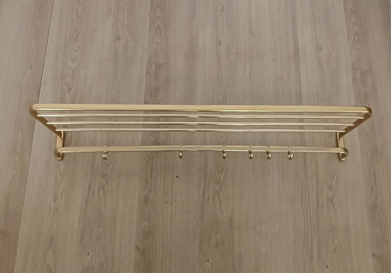 Image 1 of Large fifties string coat rack with 6 coat hooks