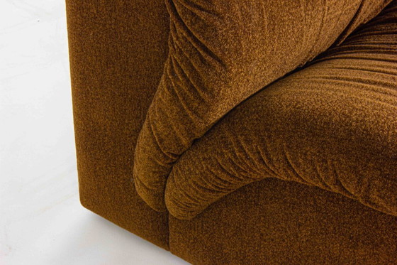 Image 1 of Divano modulare in velluto color ruggine di Doimo, anni '70.