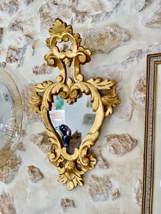 Image 1 of Pair of Louis XV style wooden mirrors, Spain 1950s