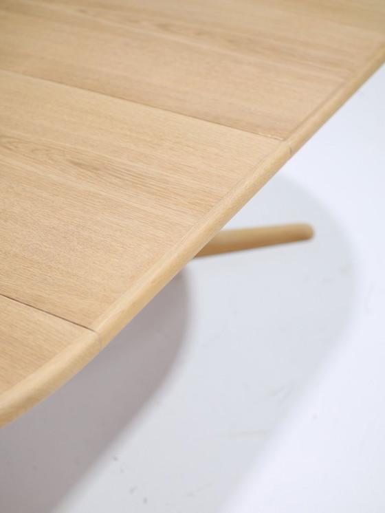 Image 1 of Extendable round dining table oak Skovby Danish vintage