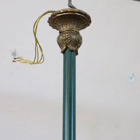 Chandelier in Gilded Bronze and Green Lacquered Metal 18 Bulbs, Italy Early 20th Century (photo 10 of 18)