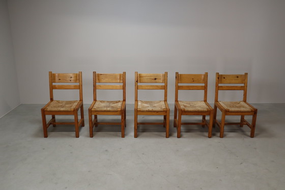 Image 1 of Ensemble de 5 chaises danoises vintage par Tage Poulsen pour Gramrode Møbelfabrik, années 1970