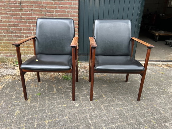 2 poltrone vintage Fristho Impala – Cor Bontenbal – anni '60 – Wood, Skai (photo 4 of 8)