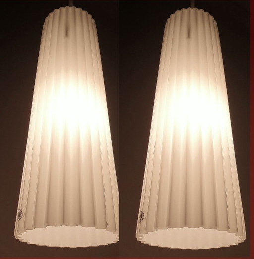 2x Lamp - TYP T0712 - Opaline glas plissé - Ikea / 365+ Lunta 11