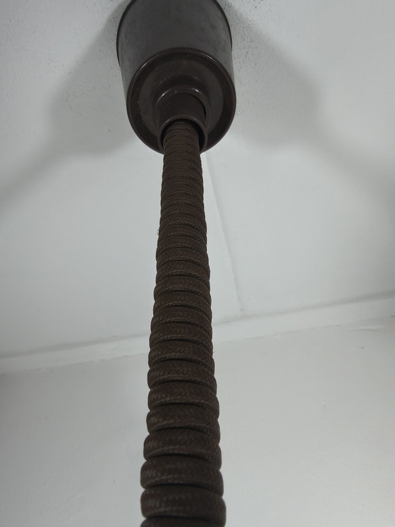 Image 1 of Vintage opal glass pendant lamp with wavy rim (± 1930s–1950s)