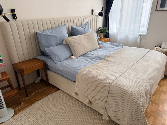 Letto designer NV Gallery | Crema | 180x200cm, Letti, Tessile, Legno (foto 8 di 14)