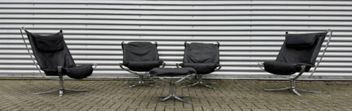 Ensemble Falcon Vatne Møbler vintage par Sigurd Resell : 2 hauts + 2 bas + Hocker