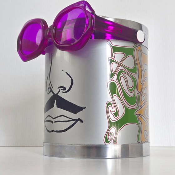 Image 1 of Vintage Peter Max Groovy Psychedelic Pop Ice Bucket uit de jaren 70