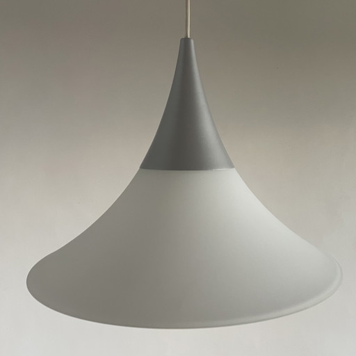 Vintage Glashütte Limburg 4497 ​​Witch's Hat Pendant Lamp