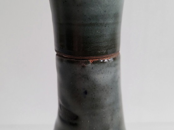 Image 1 of Vintage likeurfles uit de jaren 60 met kattenmotief, keramiek, jaren 60, zie handtekening.