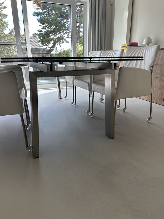 Image 1 of Joli dining table with fumed gray glass