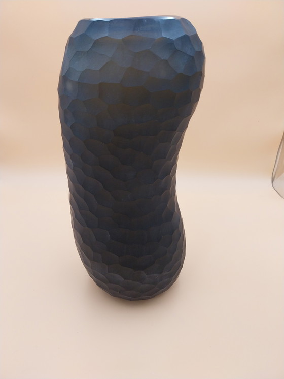 Image 1 of 1 x kunstzinnige glazen vaas abstracte vorm rookglas 