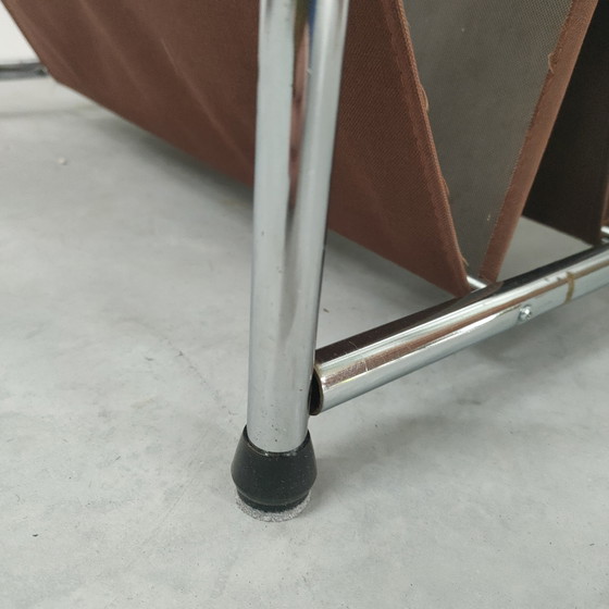 Image 1 of Zeldzame stijlvolle vintage jaren 60-70 chromen tijdschriftenrek lectuurbak 