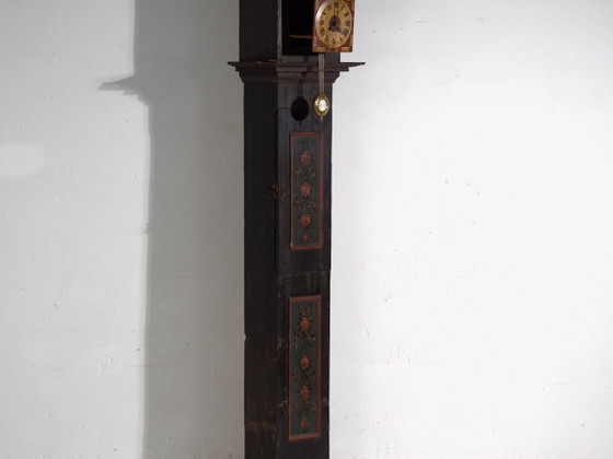 Orologio a pendolo antico in pino dipinto – Europa Centrale, circa 1850 – Iron (photo 2 of 40)