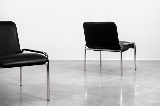 Image 1 of Vintage minimalistische chromen fauteuils van Thonet, jaren 70, set van 2