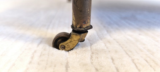 Image 1 of 😍✨Prächtiger Barwagen von Maison Jansen – Messing, Bronze und Blattgoldleder – Um 1950✨😍