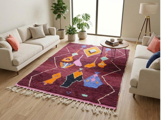 Image 1 of Marokkaans wollen tapijt – Uniek ontwerp & handgemaakt 200cmx300cm
