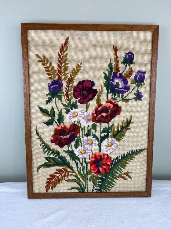 Tela vintage fiori di campo, Arte, Tessile, Legno, Beige (foto 2 di 5)
