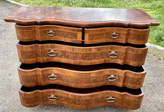 Image 1 of Notenhouten ladekast met vier laden, Duitsland, jaren 70.