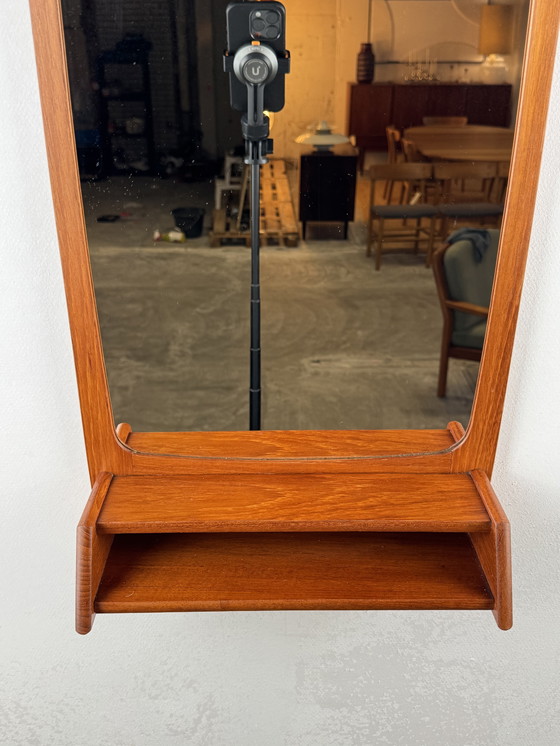 Image 1 of Mid-Century Modern Teak Mirror with Shelf
