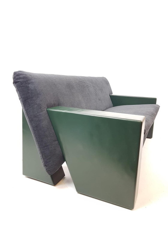 Divano vintage Artifort "Sandwich" in tessuto nuovo, verde e nero – Divani 2 posti, Plastic, Textile (photo 2 of 11)