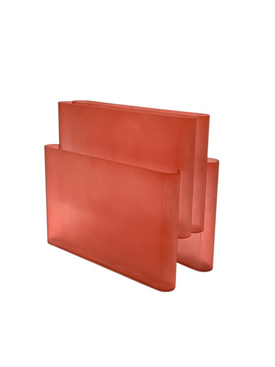 Image 1 of Portariviste in plastica rosa dell'era spaziale, Giotto Stoppino, Kartell anni '70