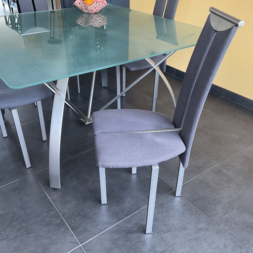 Modern design dining area – eettafels, polished steel, Glass