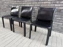 3x Cassina Cab Chair Mario Bellini, black harness leather