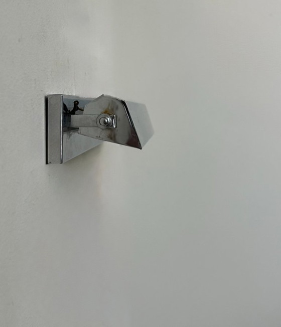 Image 1 of Applique vintage moderniste orientable, métal chromé, France, 1930