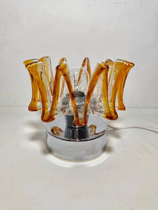 Crystal table lamp. Italy, 1970s.