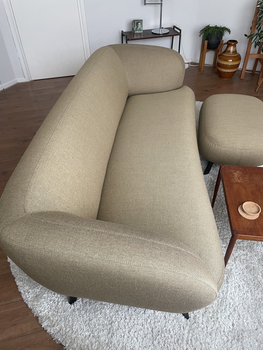 Leolux Flint designbank + hocker | Kvadrat Re-wool | set | aankoopbon