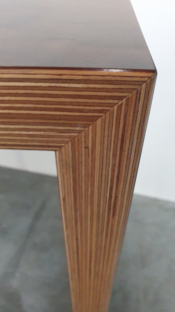 Image 1 of Tavolo da bar di design in legno di noce, tavolo in multistrato impiallacciato HPL
