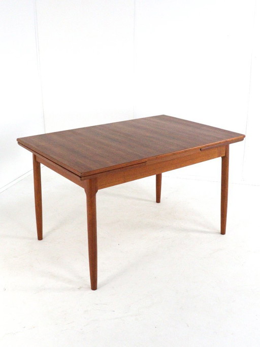 Rectangular extendable dining table teak 'Kahla' vintage