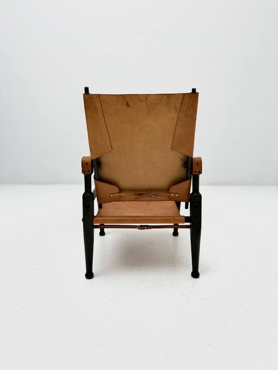 Image 1 of Set de 2 Fauteuils Safari en cuir et chêne de Wilhelm Kienzle pour Wohnbedarf, 1950Ern Jahre