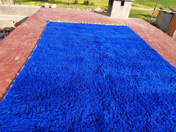 Large Beni Ouarain Berber rug in Majorelle blue, 300x200 cm, thick wool, Rugs & carpets, Cotton, Scandinavian (photo 5 of 17)