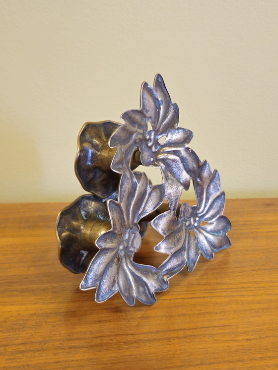 Image 1 of Bougeoir Vintage en laiton Art Nouveau Candlestick