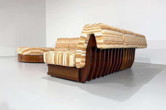 Can Can modulaire bank van Luciano Frigerio voor Frigerio Di Desio - jaren 60 – Modulaire banken, Textile (photo 3 of 11)