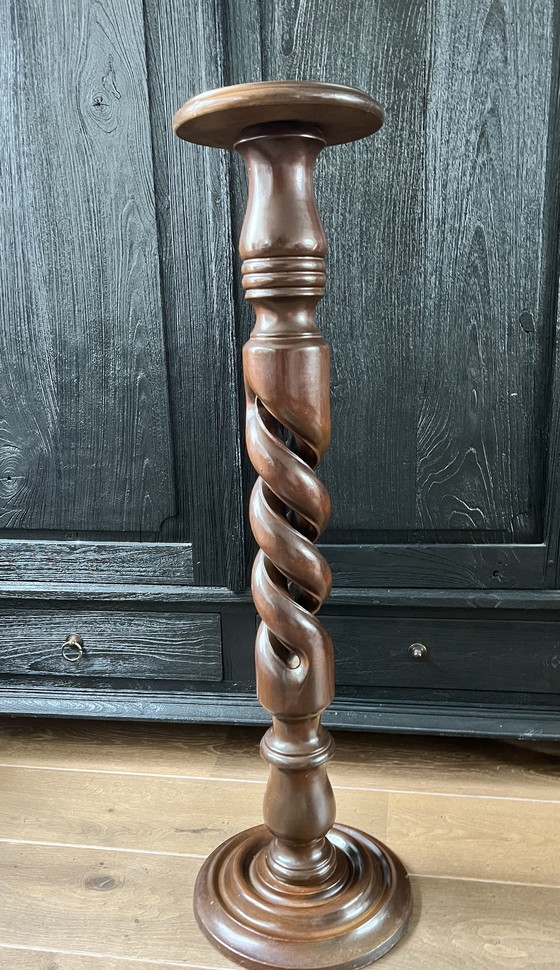 Image 1 of Solid turned twisted Piedestal mahogany