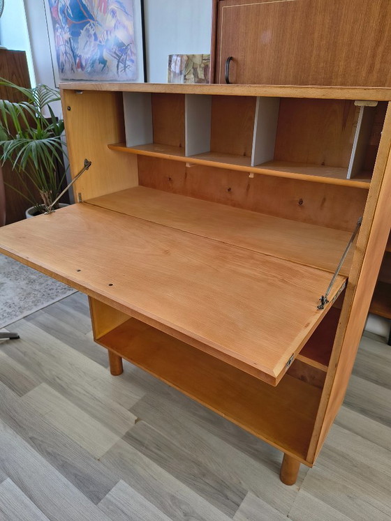 Image 1 of Mobile in legno vintage • Libreria e postazione di lavoro domestica