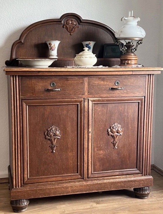 Credenza e buffet antichi per cucina/soggiorno, 1890-1929 – Credenze, Glass, Wood (photo 4 of 5)